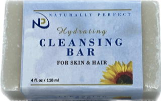 Naturally Perfect Unscented Cleansing Bar, made with natural ingredients for skin and hair, gentle and moisturizing.